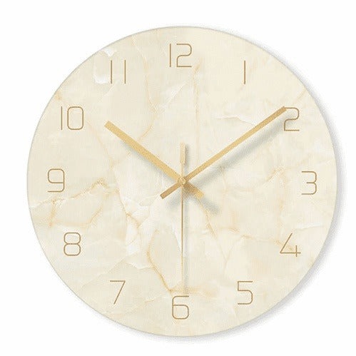 Wandklok met Marmerlook en Minimalistisch Design – 30 cm Stille Quartz Klok voor Moderne en Klassieke Interieurs 6