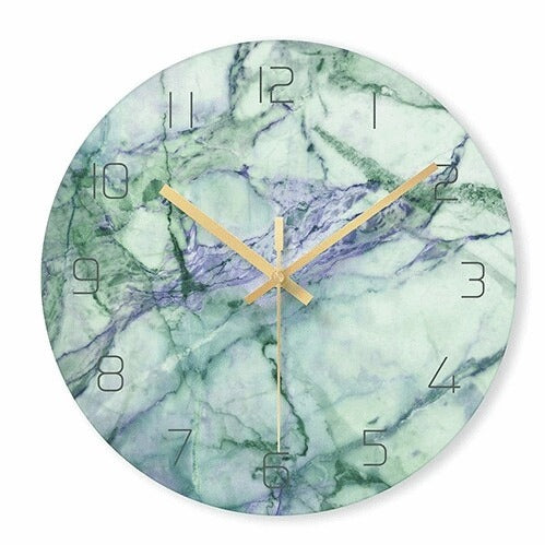 Wandklok met Marmerlook en Minimalistisch Design – 30 cm Stille Quartz Klok voor Moderne en Klassieke Interieurs 7