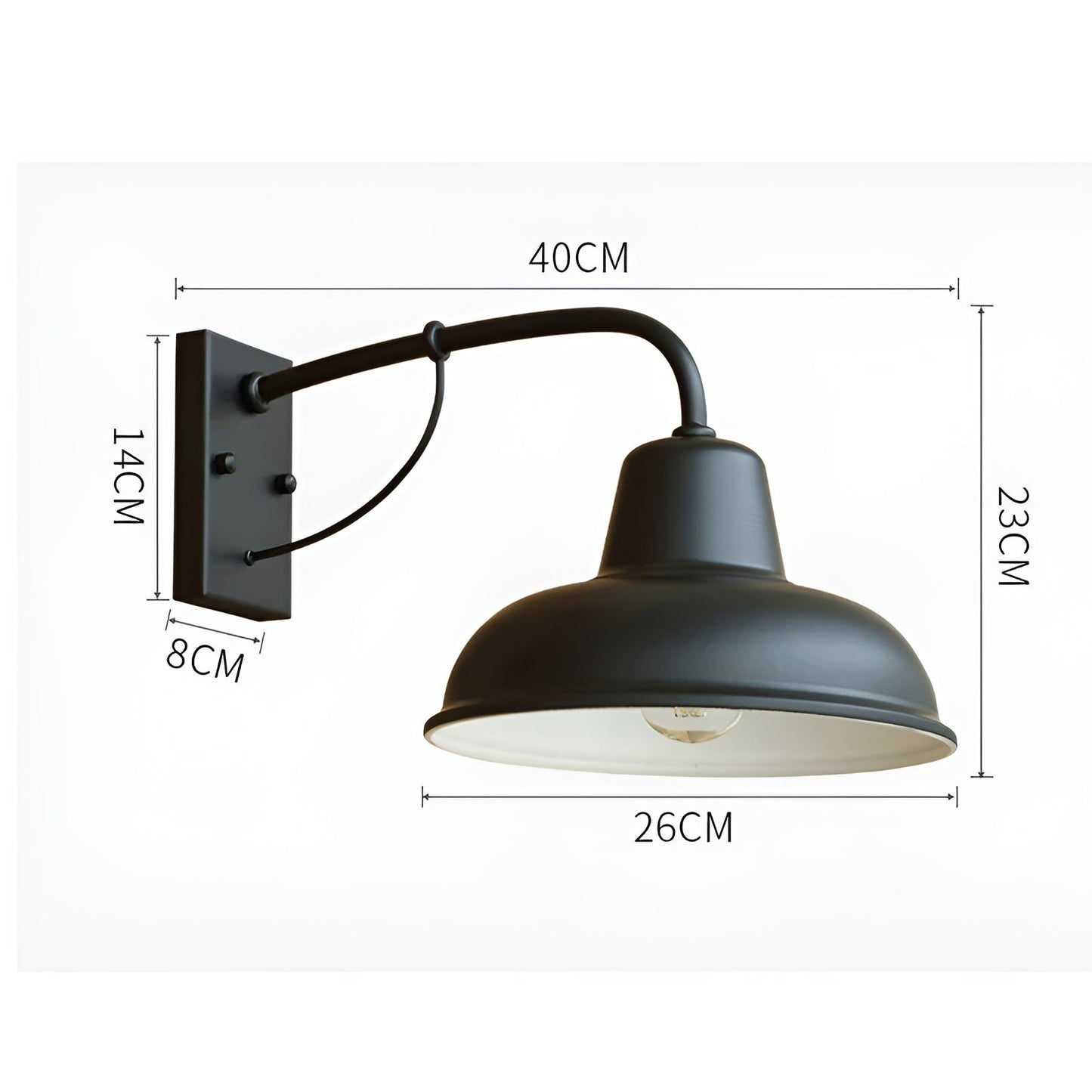 Wandlamp Zwart van IJzer – Vintage Muurlamp voor Binnen en Buiten, Duurzaam Ontwerp voor Elegante Verlichting 8