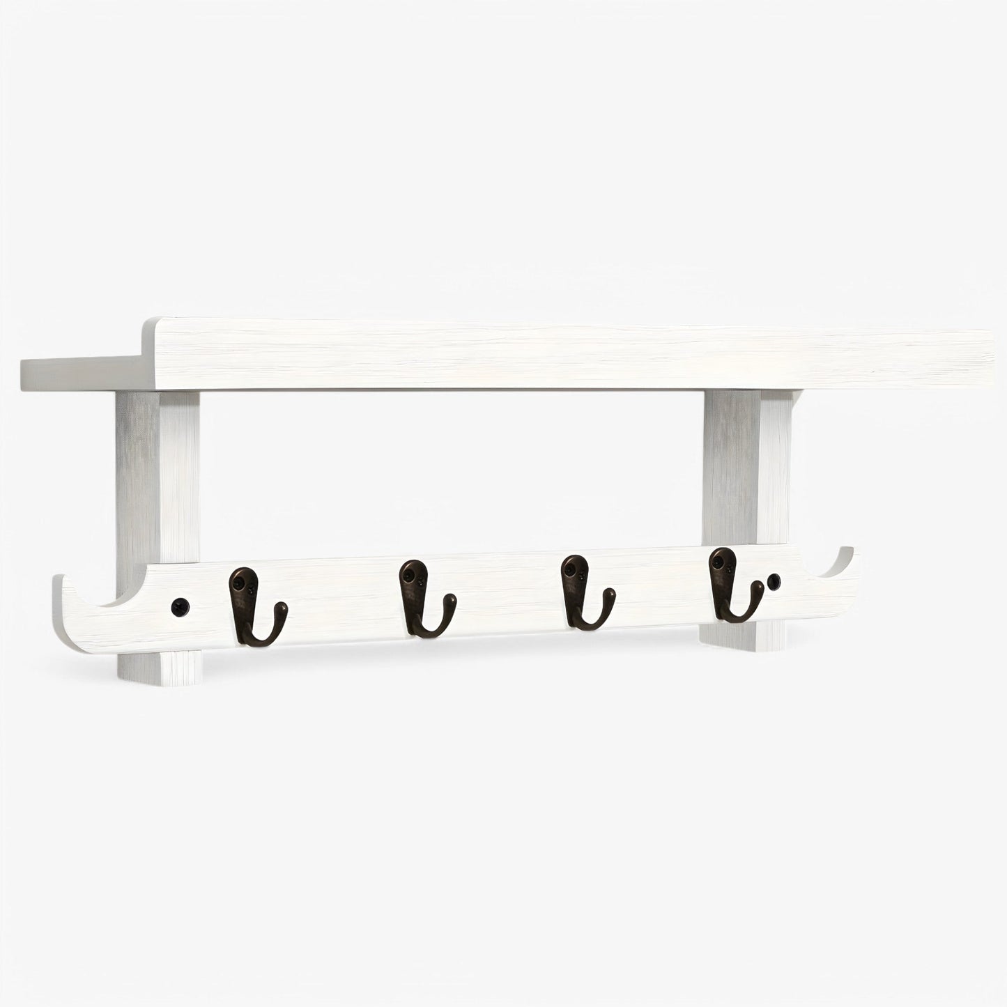 Wandrek met Kapstok en Bovenste Plank - Ruimtebesparend Ontwerp met 5 Haken voor Entree en Organisatie 2