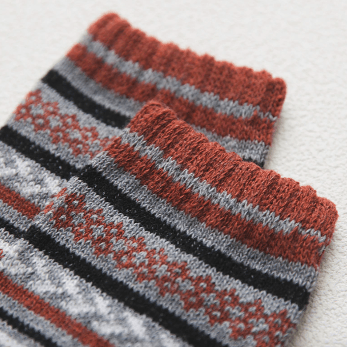 Winter Sokken Unisex met Wol en Katoen – Warm en Comfortabel met Scandinavisch Patroon – 5 Paar 8