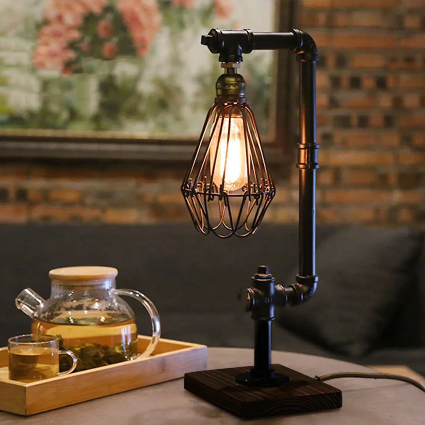 Retro Metalen Tafellamp Zwart – Vintage Design voor Bureau en Woonkamer, Hoogwaardig Vakmanschap