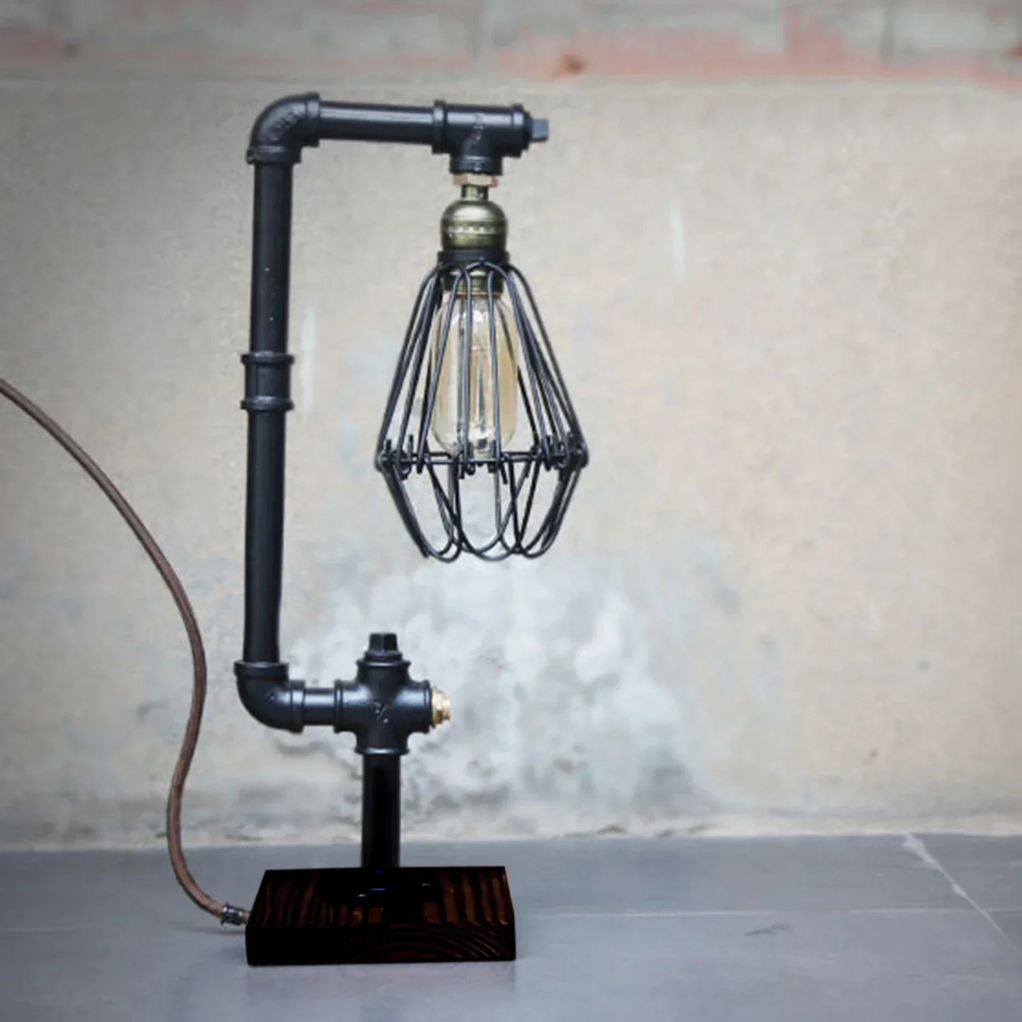 Retro Metalen Tafellamp Zwart – Vintage Design voor Bureau en Woonkamer, Hoogwaardig Vakmanschap