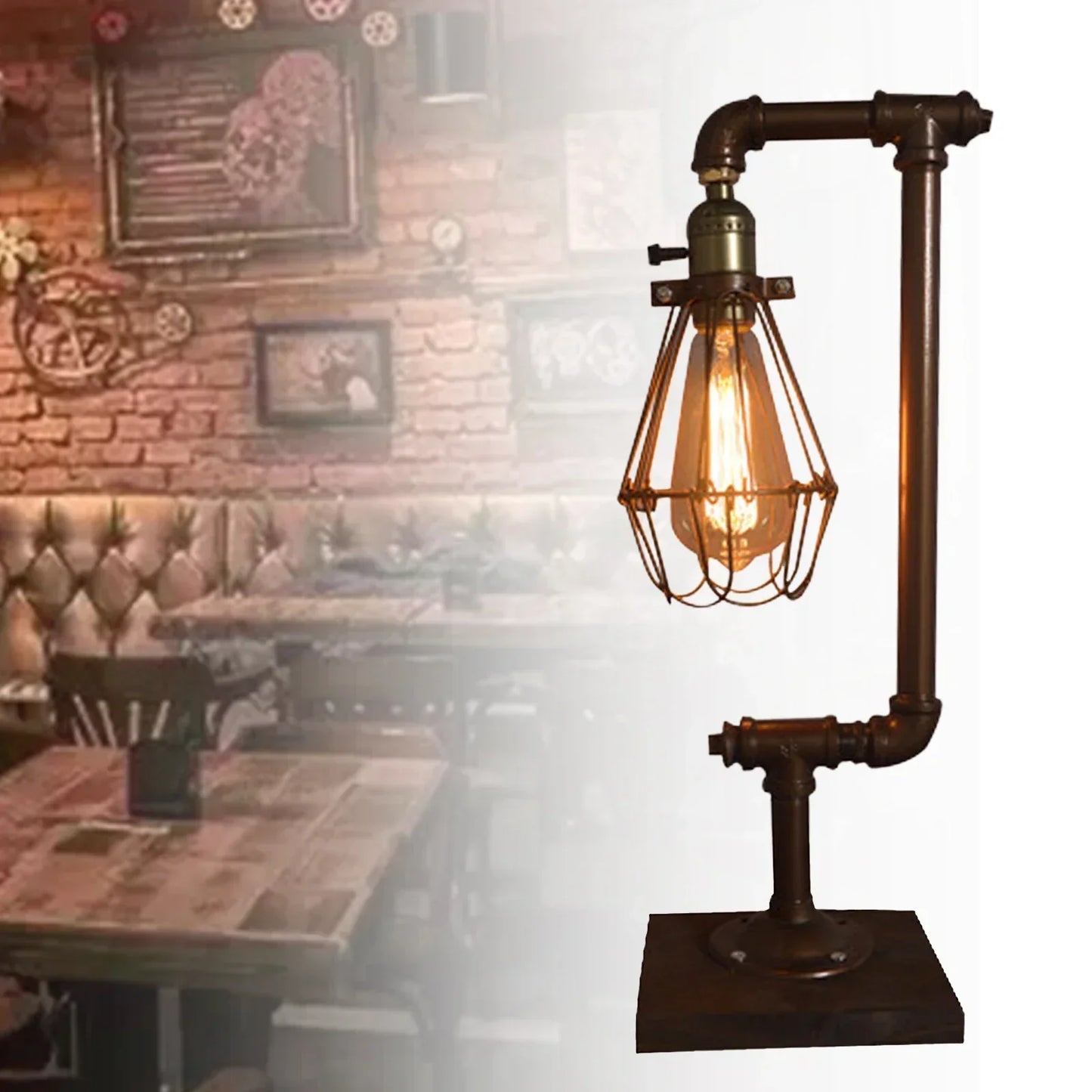 Retro Metalen Tafellamp Zwart – Vintage Design voor Bureau en Woonkamer, Hoogwaardig Vakmanschap