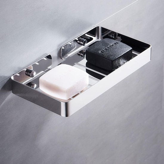 Zelfklevende RVS Zeepdispenser met Afvoer voor Badkamer en Keuken – Duurzaam Chroom Design 0