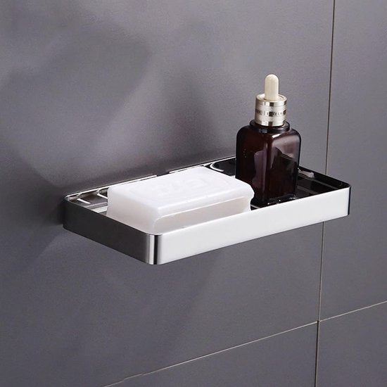 Zelfklevende RVS Zeepdispenser met Afvoer voor Badkamer en Keuken – Duurzaam Chroom Design 1