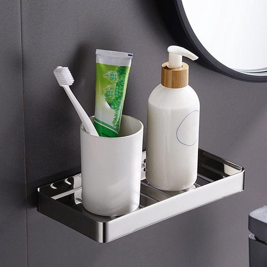 Zelfklevende RVS Zeepdispenser met Afvoer voor Badkamer en Keuken – Duurzaam Chroom Design 2