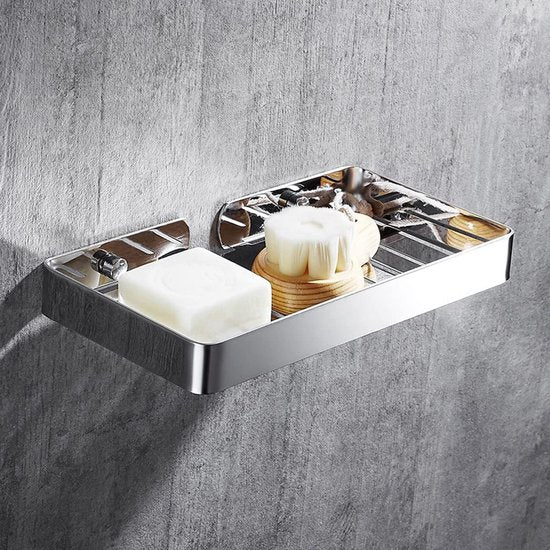 Zelfklevende RVS Zeepdispenser met Afvoer voor Badkamer en Keuken – Duurzaam Chroom Design 3