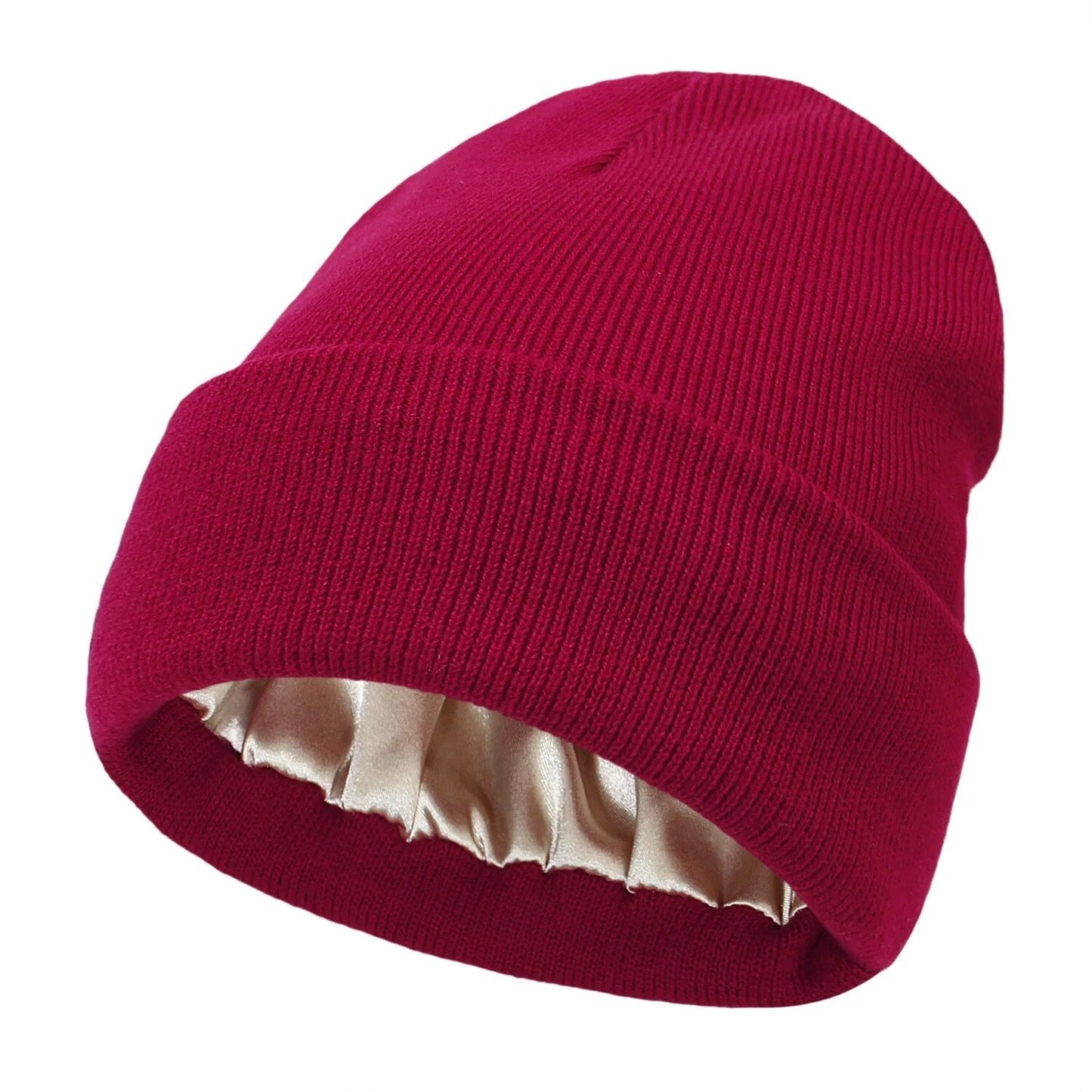 Zijden Beanie voor Winterbescherming - Pluisvrij Haar, Comfortabele en Elegante Hoed - Wol en Zijde, 22 x 23 cm 10