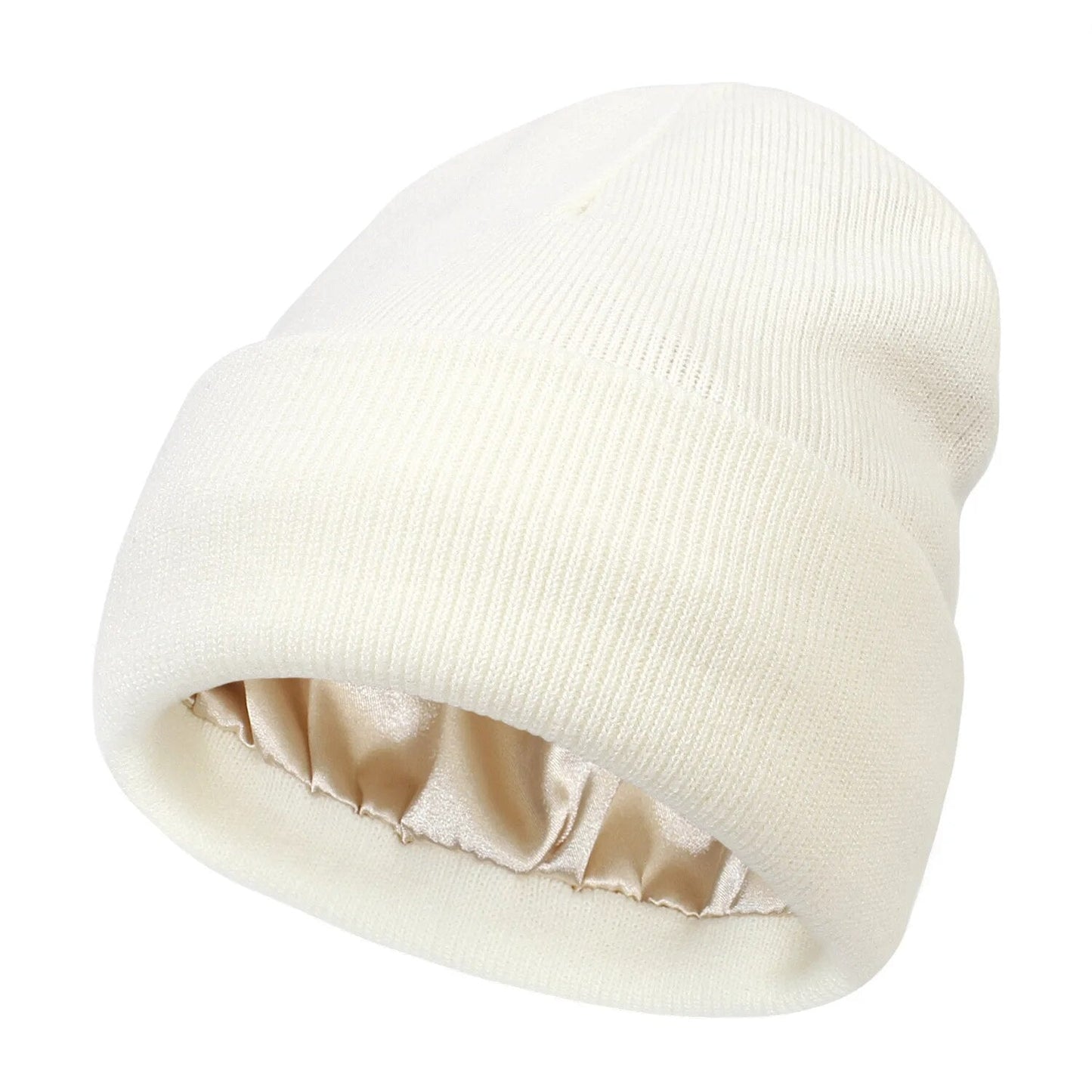 Zijden Beanie voor Winterbescherming - Pluisvrij Haar, Comfortabele en Elegante Hoed - Wol en Zijde, 22 x 23 cm 5