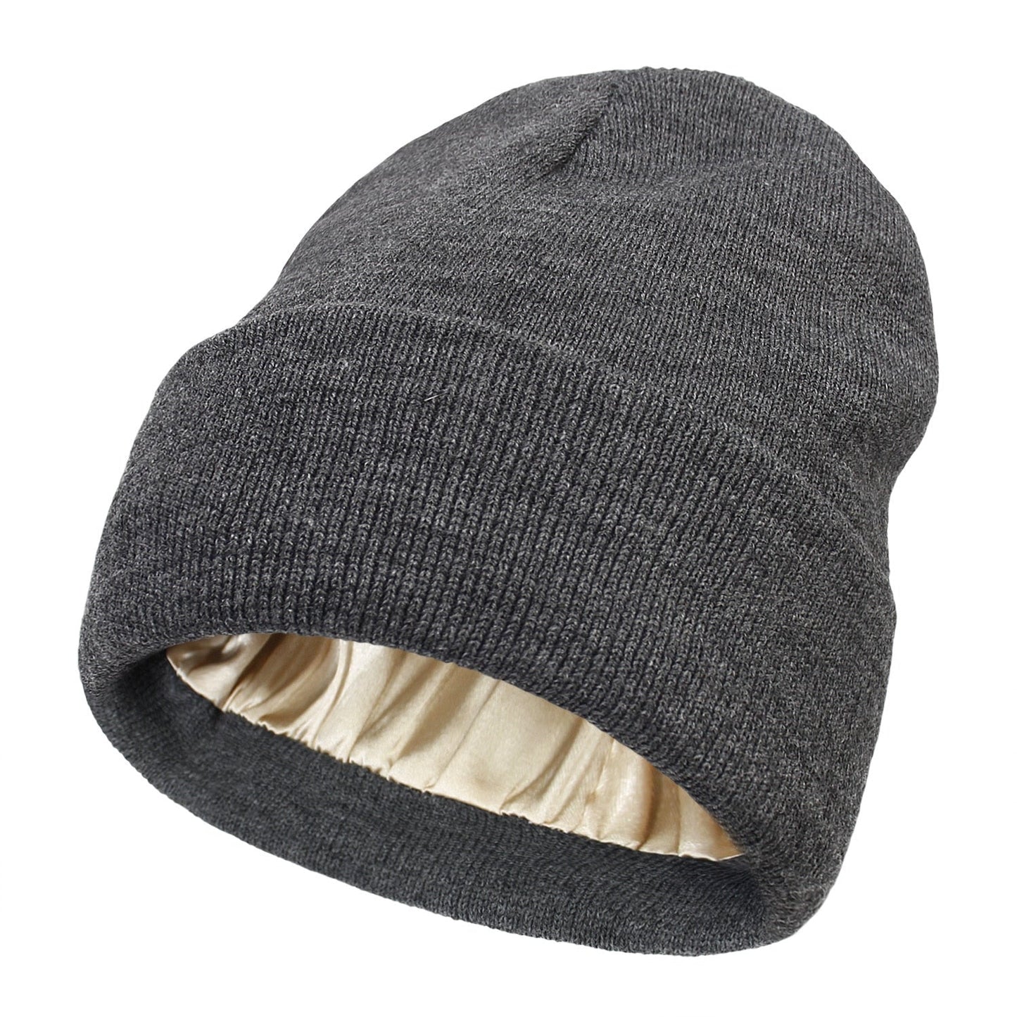 Zijden Beanie voor Winterbescherming - Pluisvrij Haar, Comfortabele en Elegante Hoed - Wol en Zijde, 22 x 23 cm 9