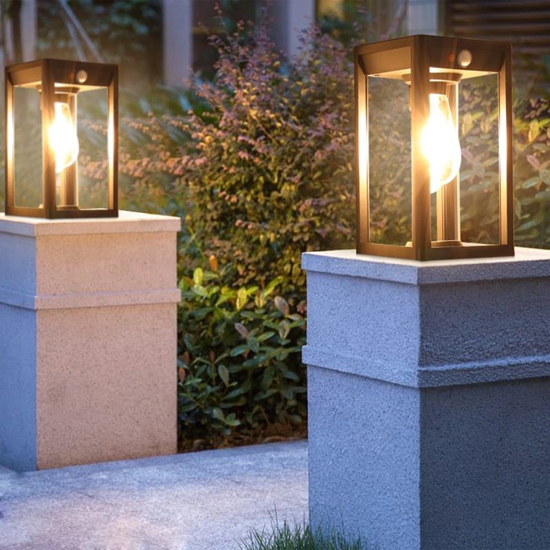 Zonne-energie Buitenlamp met Bewegingssensor – Waterdichte Aluminium Pilaarlamp met LED Verlichting 5