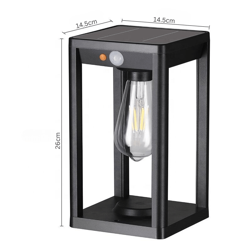 Zonne-energie Buitenlamp met Bewegingssensor – Waterdichte Aluminium Pilaarlamp met LED Verlichting 6