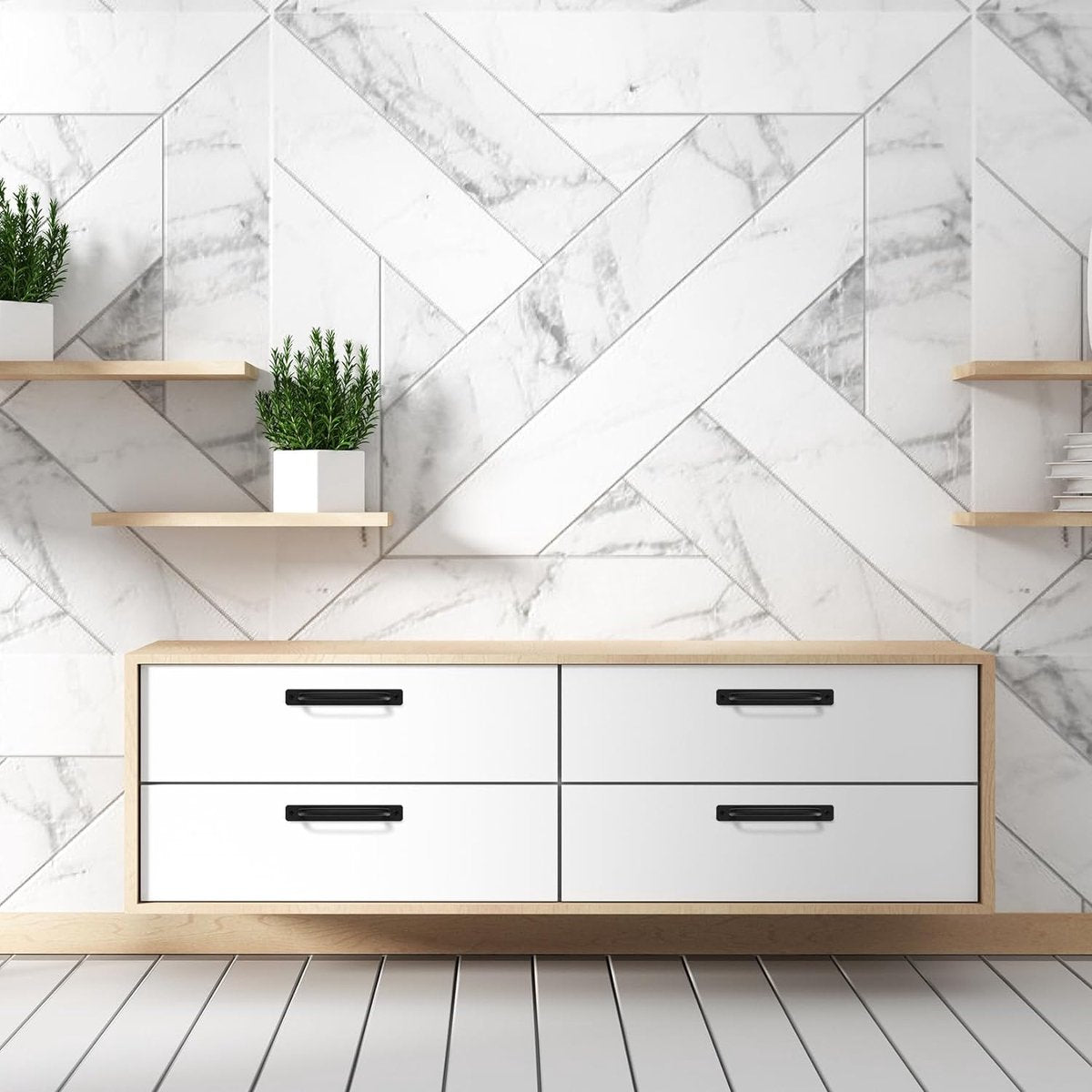 Zwarte Deurgrepen van Gelegeerd Staal voor Schuifdeuren - Set van 4, 180x25mm, Ideaal voor Meubels en Tuinpoorten 3