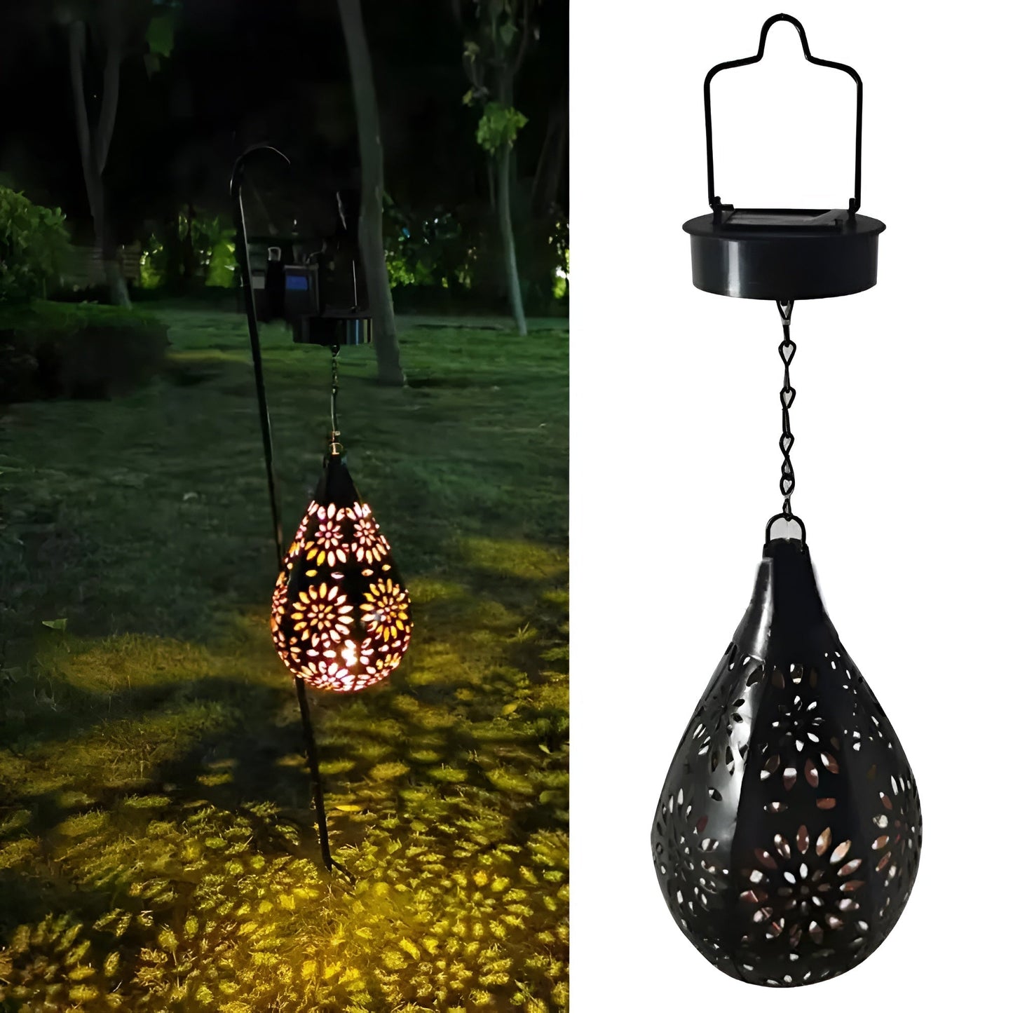 Zwarte Waterdichte Buitenlamp op Zonne-energie – Duurzame Solar Wandlamp voor Sfeervolle Verlichting Buiten 2