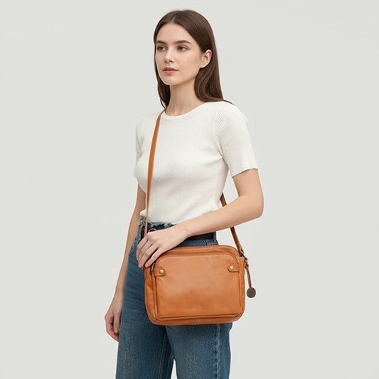 Leren Schoudertas Dames met Verstelbare Riem en Ruime Opslag - Tas voor Stijl en Functionaliteit