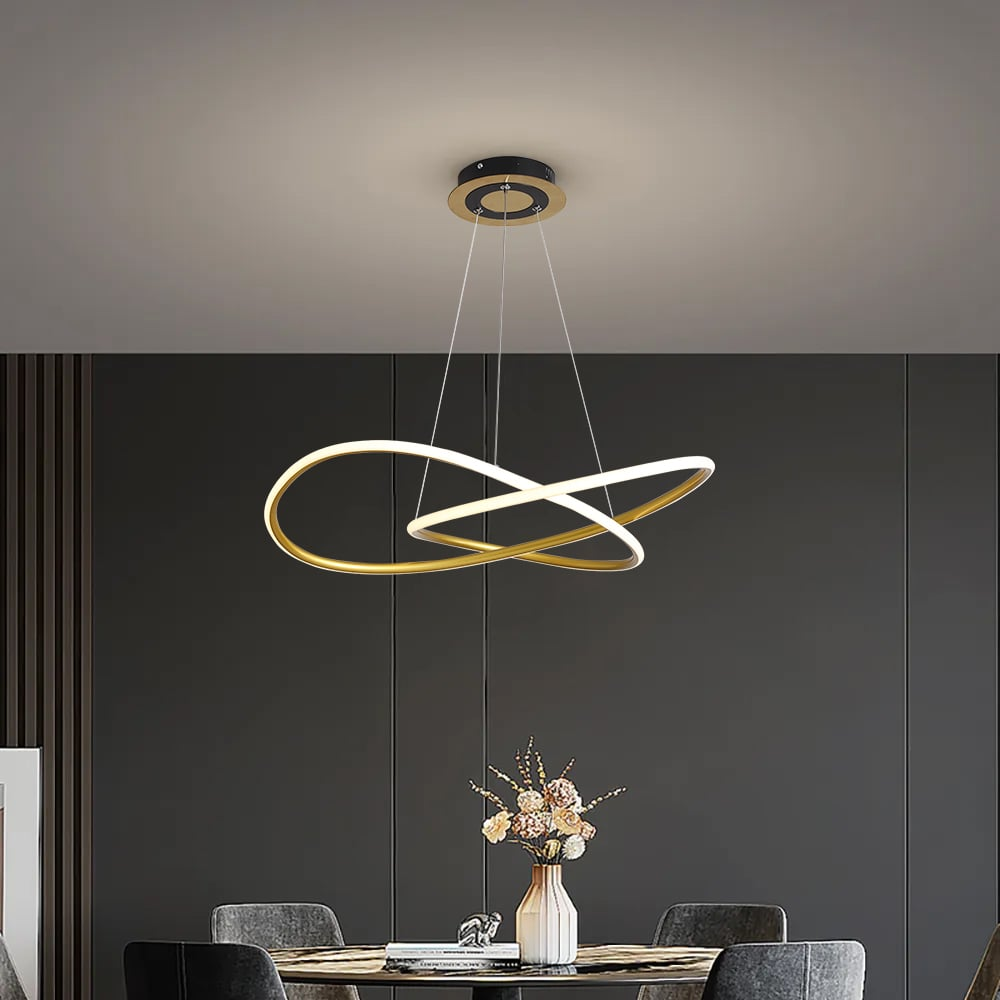 Minimalistische Gouden LED Hanglamp voor Eettafel – Modern Design voor Woonkamer en Slaapkamer
