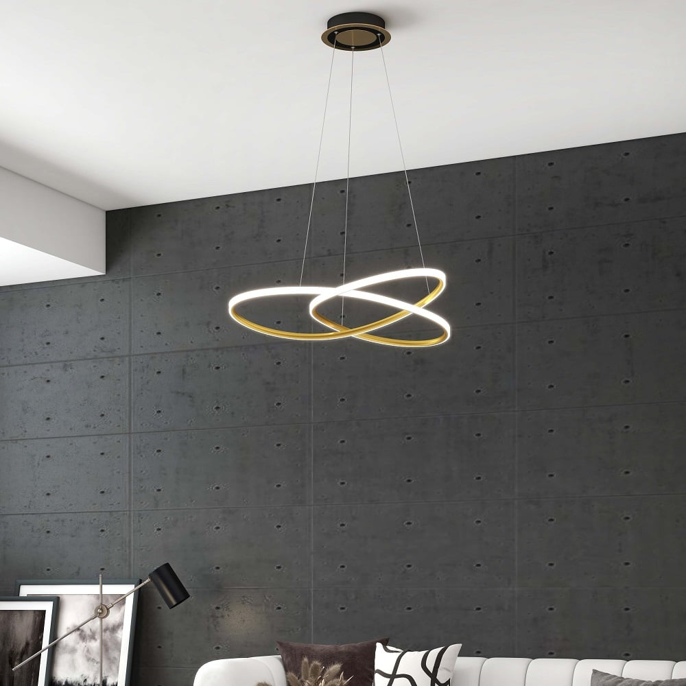 Minimalistische Gouden LED Hanglamp voor Eettafel – Modern Design voor Woonkamer en Slaapkamer