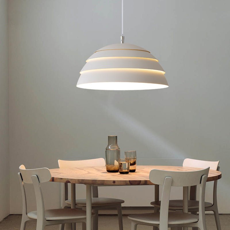 Moderne Zwarte Hanglamp voor Eettafel – Koepelvormige LED Woonkamer Lamp met E27 Fitting, Minimalistisch Ontwerp