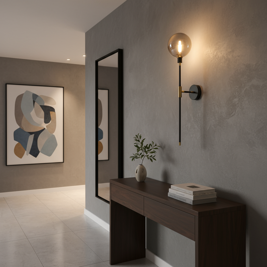 La Lumière | Moderne Industriel Væglampe i Glas til Indendørs Brug