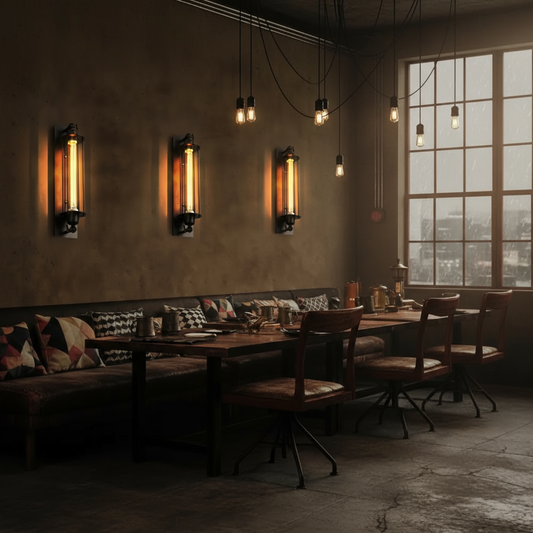 Industriële Wandlamp Zwart met Retro Design