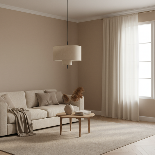 Blanche | Beige Fabric Shade Pendant Light