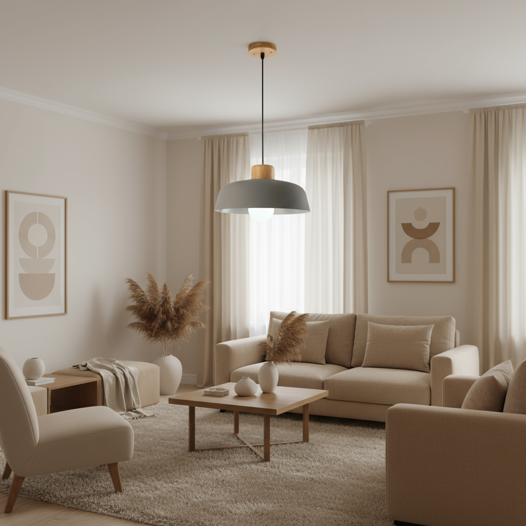 Ruisseau | Scandinavische Hanglamp met Houten Accenten