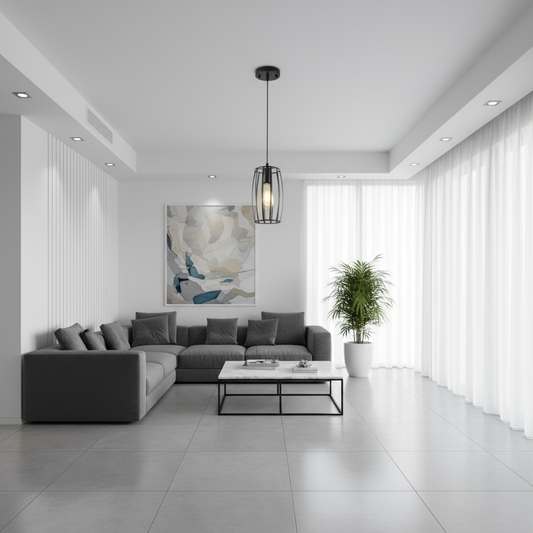 Industriële Zwarte Hanglamp – Minimalistisch Ontwerp voor Woonkamer en Eetkamer