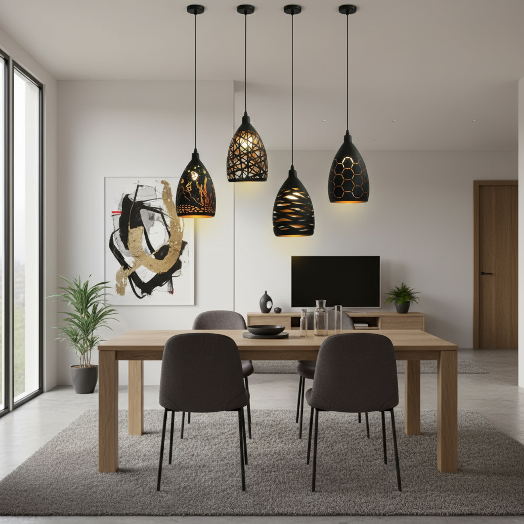 Nébuleux | Moderne Zwarte Hanglamp met Verstelbare Hoogte