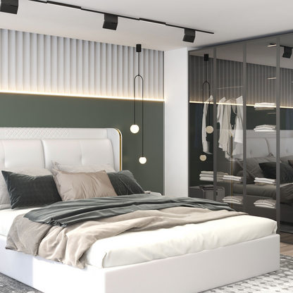 Moderne U-Vormige Hanglamp met 2 Glazen Bol Lampenkappen voor Woonkamer en Slaapkamer - Stijlvolle Verlichting voor Eettafel