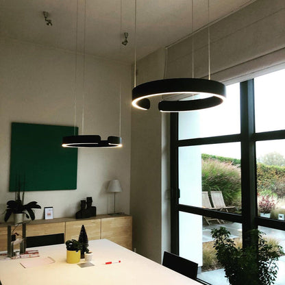 Moderne Ronde LED Hanglamp Zwart voor Eettafel en Woonkamer – Elegante Verlichting voor Stijlvol Interieur