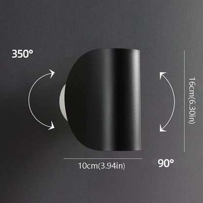 Swiveling Wall Lamp with LED Lighting – Energy-Efficient Aluminum Lamp