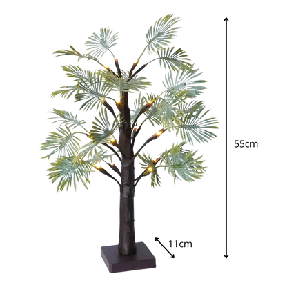 Kerst LED Palmbladverlichting – Warm Licht, Draadloos, 11x55cm, Duurzaam PVC voor Feestelijke Decoratie