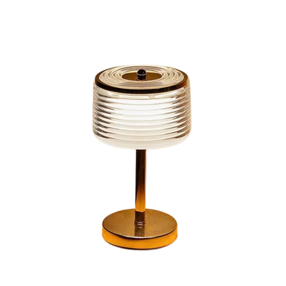 LED-Ring Tafellamp met Meerlaagse Lampenkap – Gouden Tafellamp voor Elegante Interieurs
