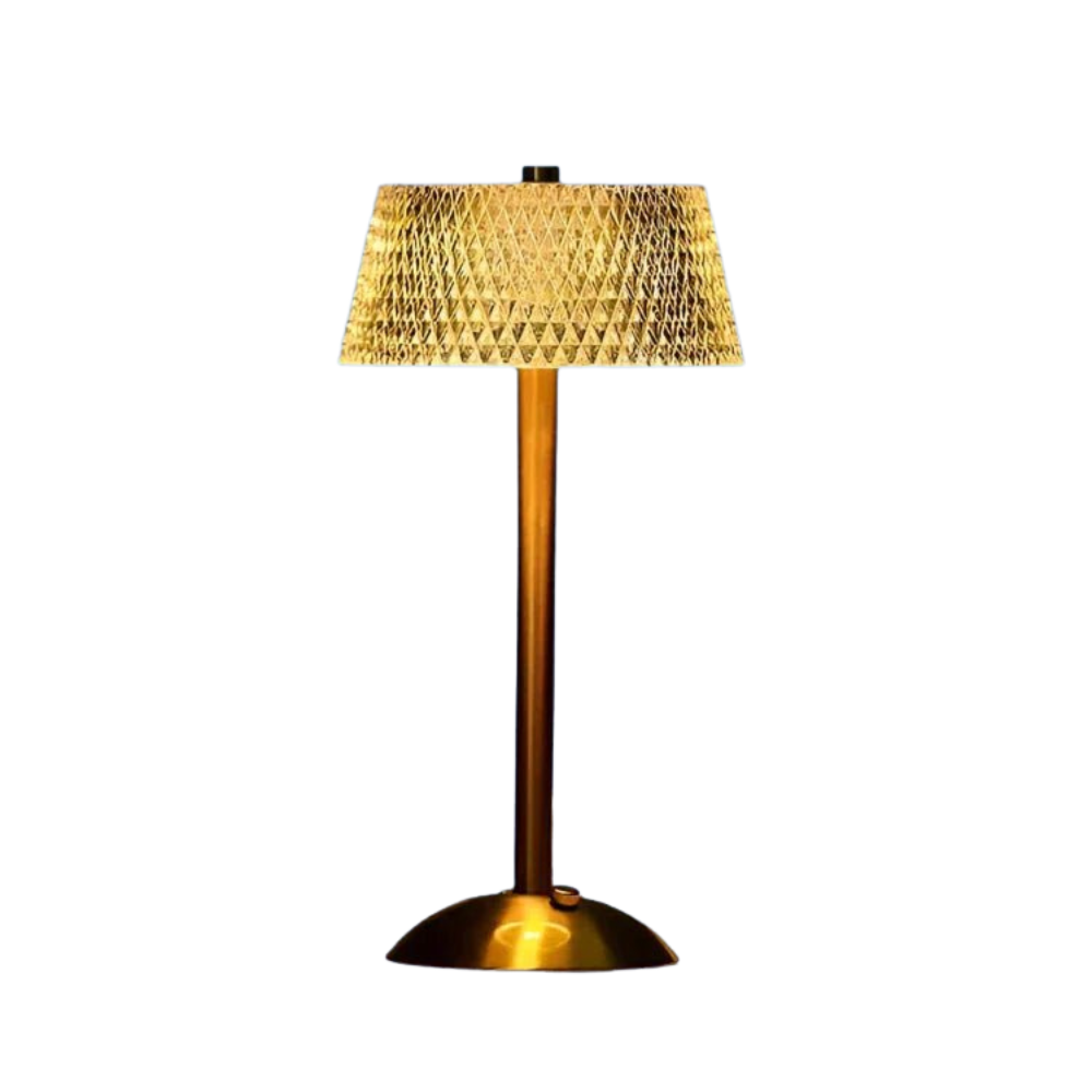 Draadloze Tafellamp van Kristal en Metaal - Elegante Oplaadbare LED Verlichting