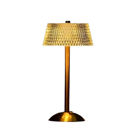 Draadloze Tafellamp van Kristal en Metaal - Elegante Oplaadbare LED Verlichting