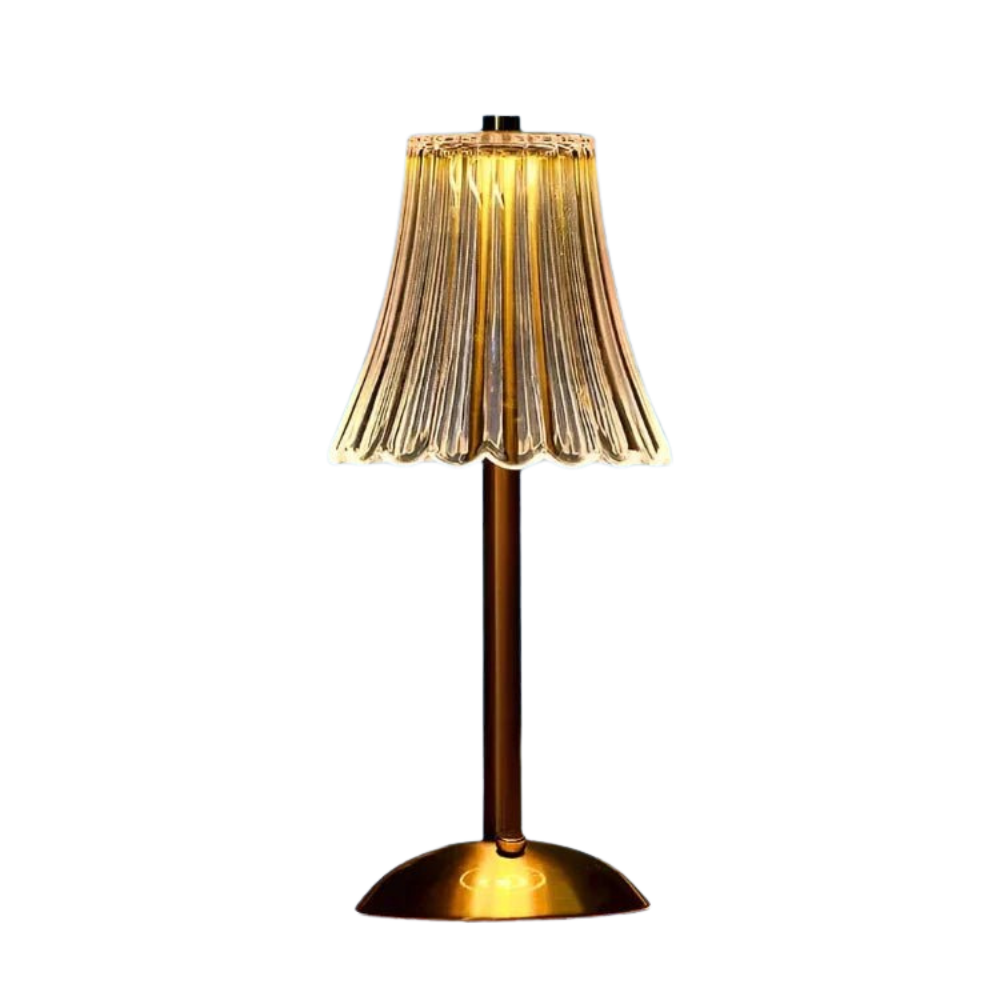 Draadloze Tafellamp van Kristal en Metaal - Elegante Oplaadbare LED Verlichting