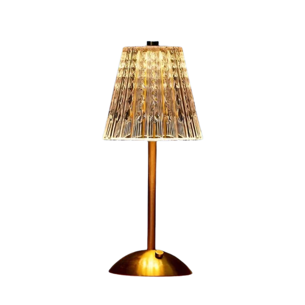 Draadloze Tafellamp van Kristal en Metaal - Elegante Oplaadbare LED Verlichting