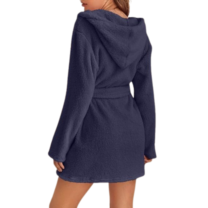Fleece Badjas met Capuchon en Tailleband voor Dames – Zacht en Warm Ochtendjas voor Ultiem Comfort