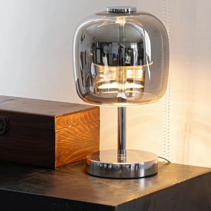 Moderne Tafellamp met Dimbare Verlichting en USB-aansluiting - Ijzer en Glas, 27x14.5x12 cm