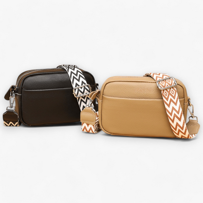 Leren Schoudertas Dames – Elegante Zwarte Crossbody Tas met Rits voor Dagelijks Gebruik