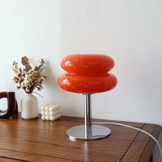 Tafellamp Italiaanse Stijl van Metaal en Glas – Modern Design voor Woonkamer en Kantoor, 20x28 cm