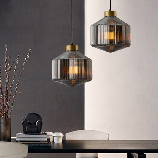 Moderne Hanglamp van Glas voor Woonkamer en Eetkamer – Elegante Verlichting met E26/E27 Fitting, Ø 25cm, H 28cm