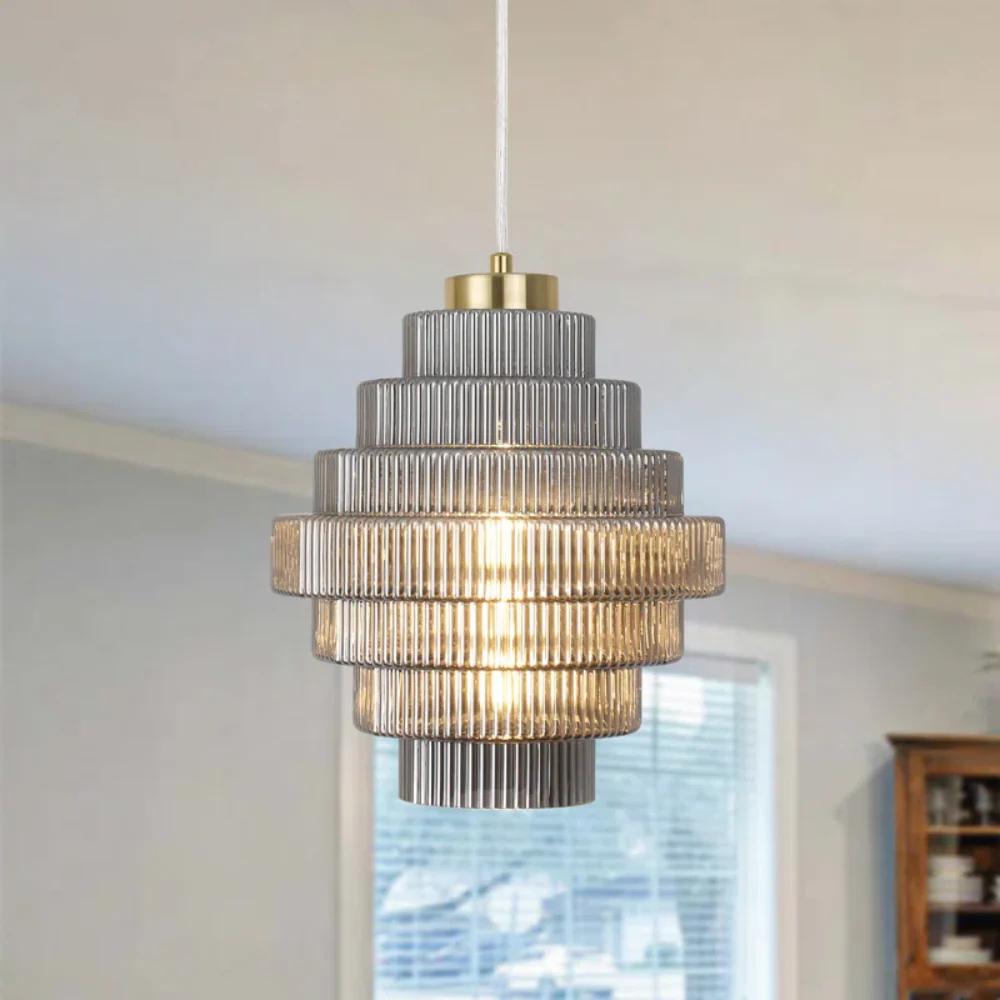 Clairmont Vivre - Hanglamp met Retro Glazen Vorm en Messing Afwerking
