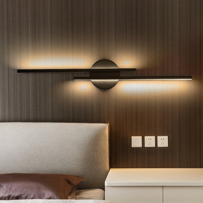Moderne Wandlamp Zwart van Aluminium en Ijzer met LED Verlichting – Warm en Koel Wit Muurlamp voor Binnengebruik