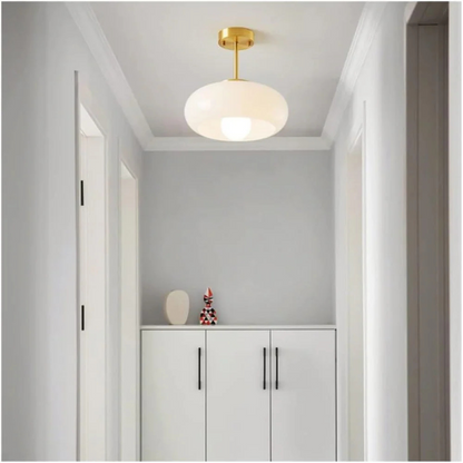 Scandinavische plafondlamp van Hoogwaardige Messing en Glas
