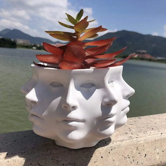 3D Gezicht Bloempot Binnen - Artistieke Bloempot voor Planten en Bloemen, Hoogwaardig en Duurzaam Design 0
