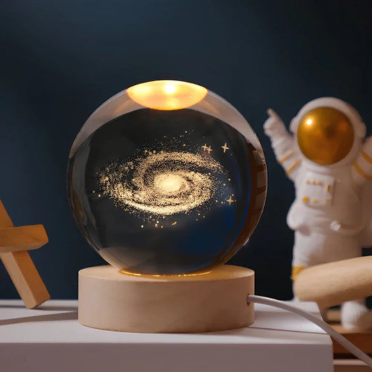 3D Kristallamp met Ruimtescènes – Magische Nachtlamp voor Sfeervolle Verlichting 0