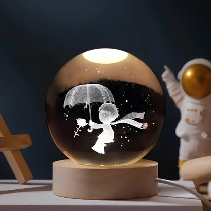 3D Kristallamp met Ruimtescènes – Magische Nachtlamp voor Sfeervolle Verlichting 14