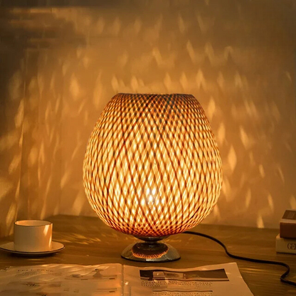 Variant image for Vintage Bamboe Tafellamp – Rustiek Design voor Warme Sfeer in Woonkamer en Slaapkamer-3